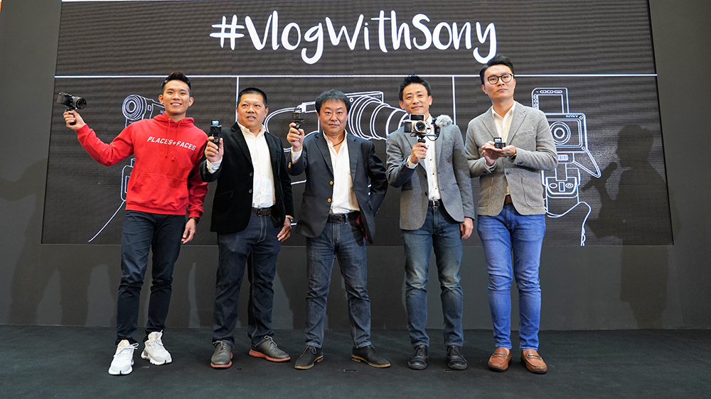(From left) YouTuber/MY DJ Phei Yong; Sony Malaysia head of Sales Chiw Yew Meng; Sony Malaysia MD Satoru Arai; Sony Malaysia head of Marketing Takahiro Yamasaki; and Sony Malaysia Product Marketing of Digital Imaging Loo Kah Kit
