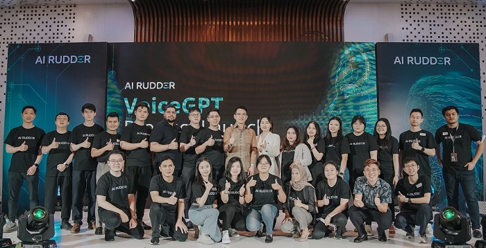 The AI Rudder team at its VoiceGPT product launch in Jakarta