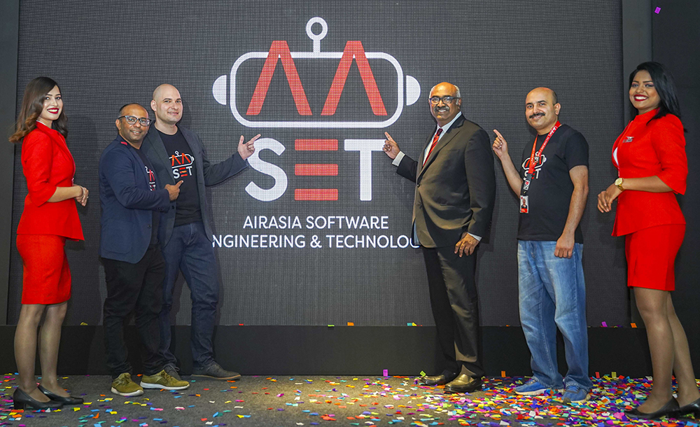 (2nd from left) AirAsia chief product officer Nikunj Shanti; AirAsia Group head of Software Engineering and Technology Elias Vafiadis; AirAsia India MD & CEO Sunil Bhaskaran; and AirAsia head of Software Engineering Anshul Goswami 