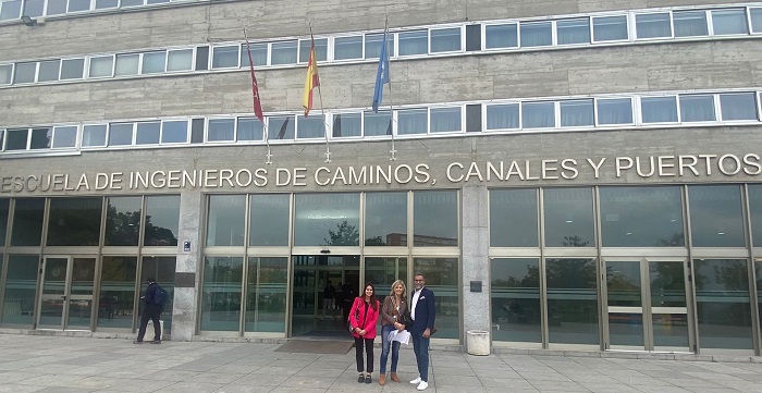 Ramachandran (right) at the School of Civil Engineering at the Polytechnic University of Madrid.