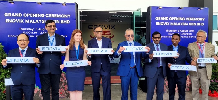 Ajay Marathe (4th from left), COO of Enovix and Jagdeep Singh Deo, deputy chief minister II of Penang (4th from right)  with Enovix executives, Malaysian government and Penang state leaders.