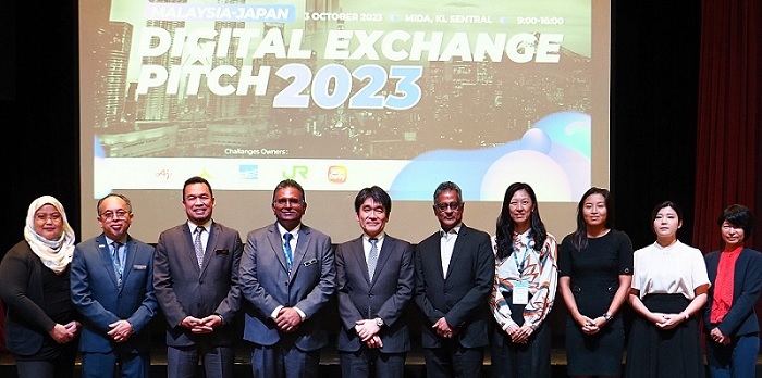 MDEC and Jetro execs at the inaugural Digital Exchange Pitch 2023 in Kuala Lumpur.