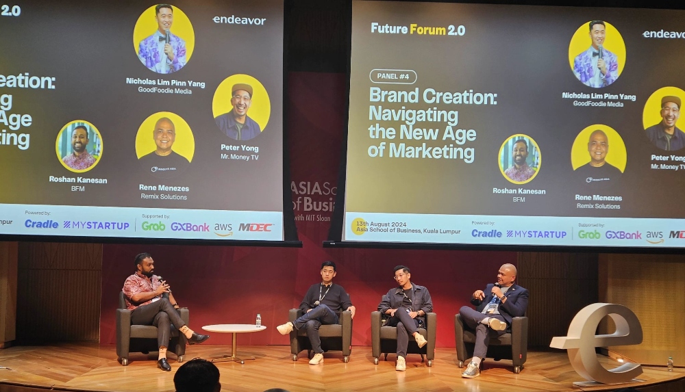 Rene Menezes, president and co-founder of Involve Asia (1st from right) and Lim Pinn Yang, co-founder and CEO of Good Foodie Media (2nd from left) were panellists at the recent Endeavor Future Forum 2.0.  (Picture credit: MDEC)