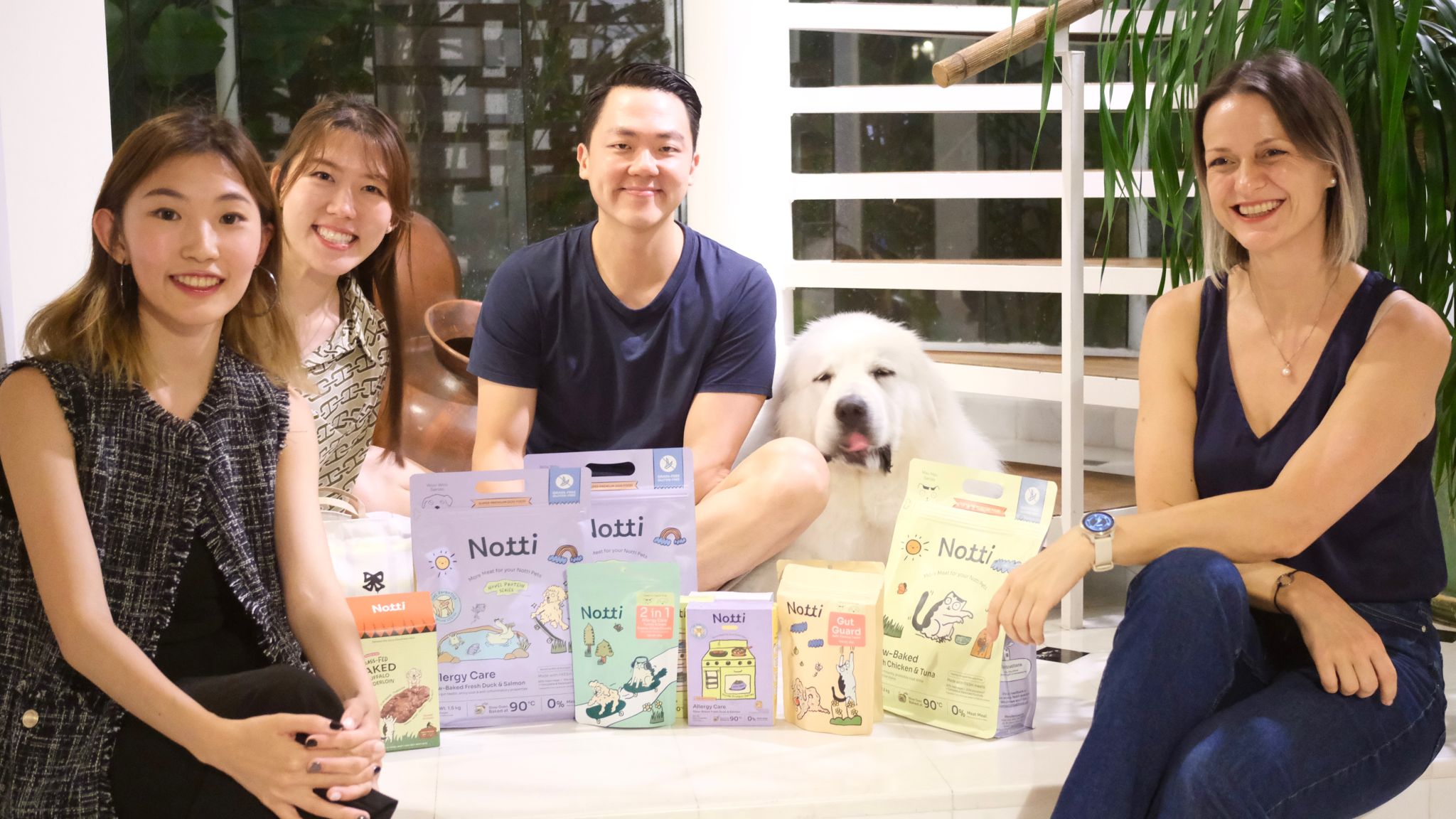 From left:  Ke Yee Yap, founder of Notti Pet Food, Amanda Cham, associate director, 500 Global, Joel Neoh, partner, First Move and Audra Pakalnyte, partner, First Move