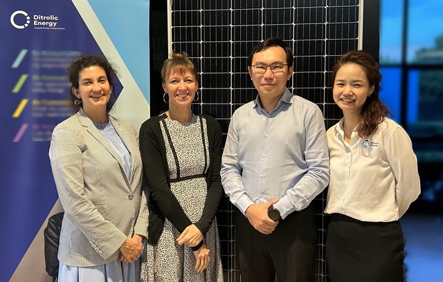 Dr. Valerie Speth, BlackRock’s APAC co-head of Climate Infrastructure (second from left) with Ditrolic Energy founder & group CEO, Tham Chee Aun (second from right), Isabella Pacheco, BlackRock’s director of Climate Infrastructure (left) and Ditrolic Energy executive director, Michelle Ong 