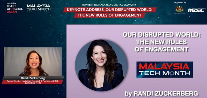 Randi Zuckerberg urges Malaysia to use this time of challenge and crisis to be innovative and to really be a shining beacon in Southeast Asia.