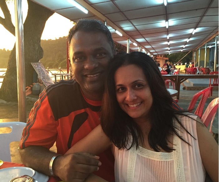 Raymond with his wife, Karen Narian on vacation in Pangkor Island in 2017.
