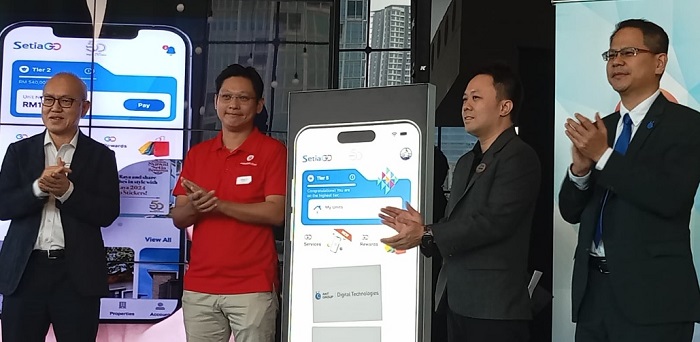 (From left): Choong Kai Wai, president and CEO of SP Setia; Ignatius Ho, director, JaGaSolution; Alex Chi, CTO, SP Setia and Derrick Loi, GM of International Business, Ant Group.