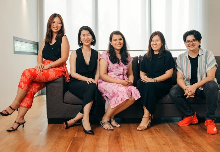 (L 2 R): The female powerhouse founders of Surge Cohort 7: - Grace Sai, Unravel Carbon; a founder whom Surge declined to identify as her travel tech startup is in stealth mode, Agnes Wirya Lie, Whiz; Anvi Shah, Pratech Brands and Fatima Rizwan, Metaschool.