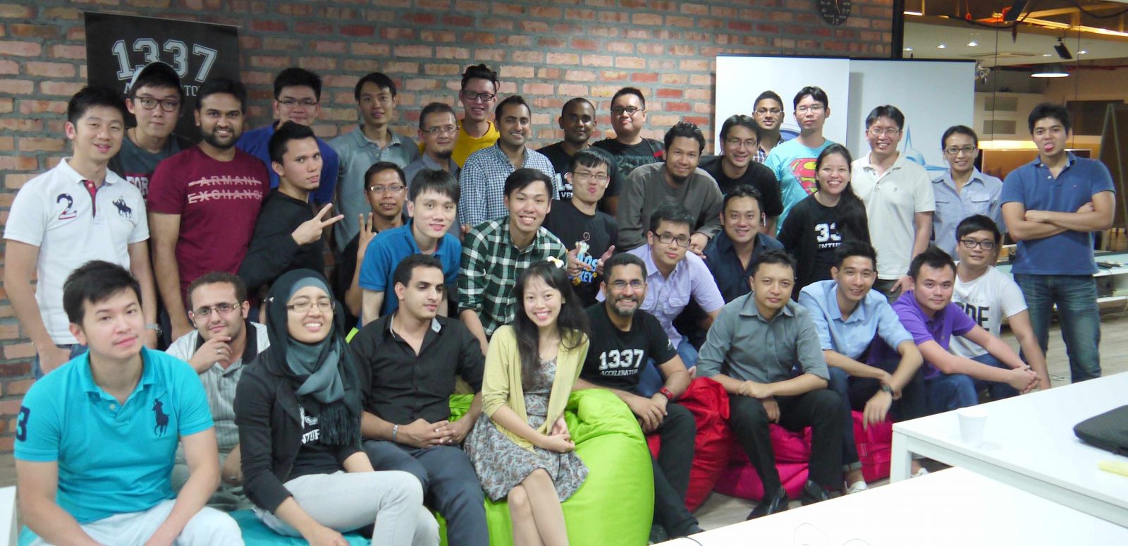 The 1337 Ventures team with participants from the first Alpha Startups programme.