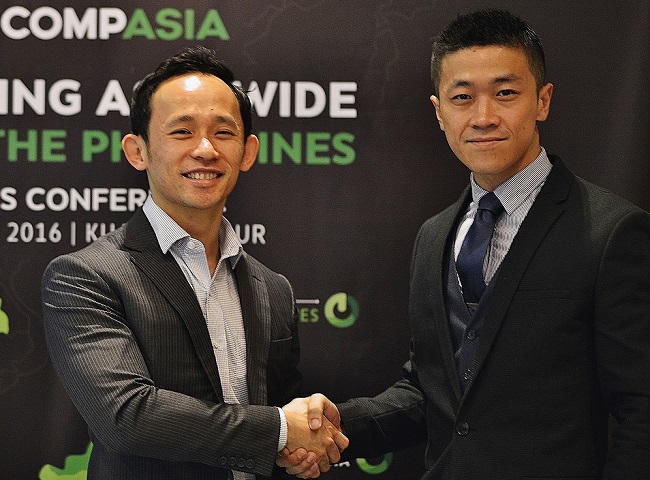 CompAsia CEO Julius Lim (left) and Versatech Phl MD Stephen Yu.
